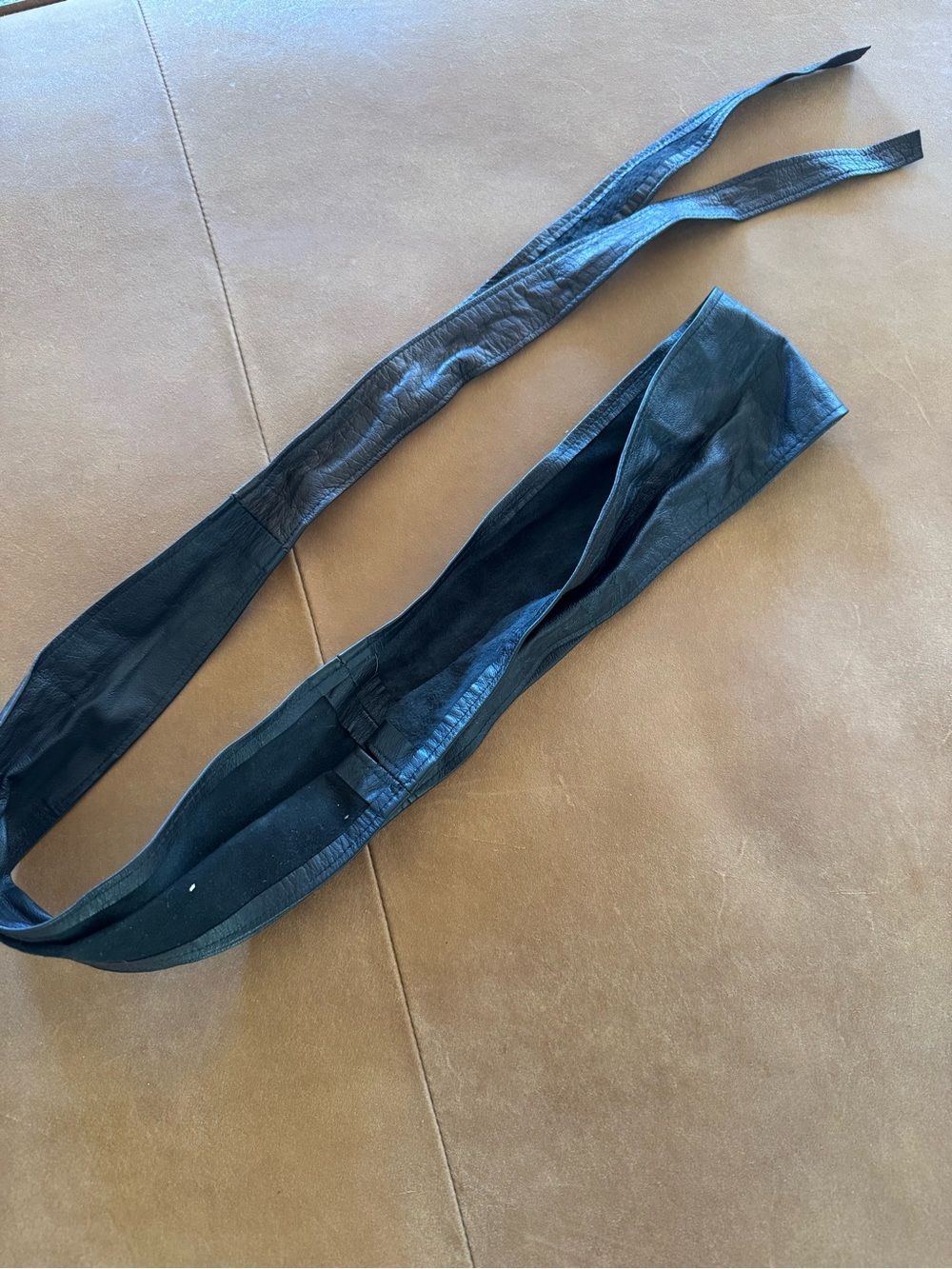 Black Leather Waist Belt Sling for Men